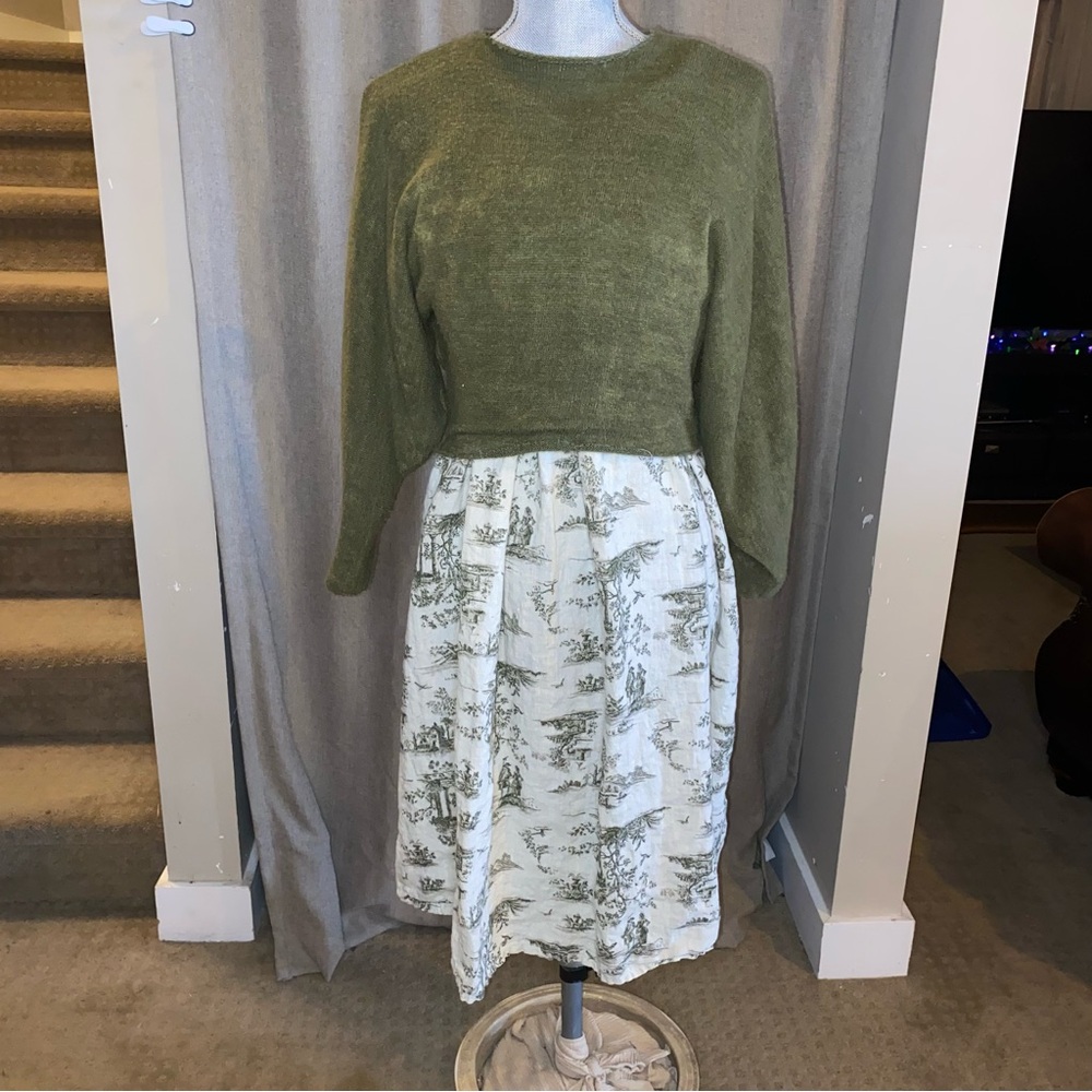 Linen dress and sweater set